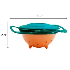 GENERICO - Plato Giratorio 360° Ovni para Bebé Verde con Naranja