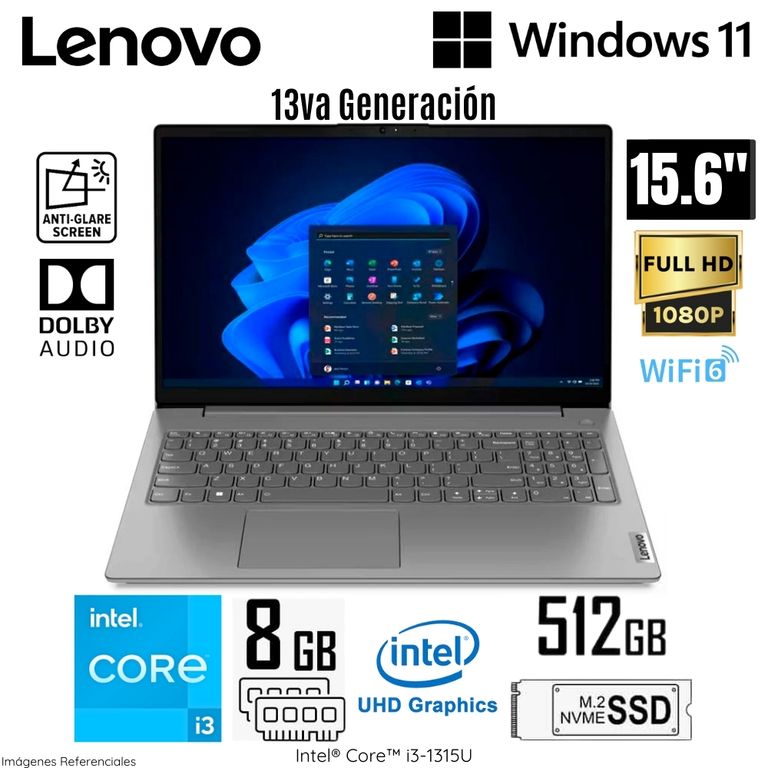 Laptop V15 G4 IRU Intel Core i3-1315U 8GB RAM 512GB SSD 15.6" FHD - 83A100EMLM