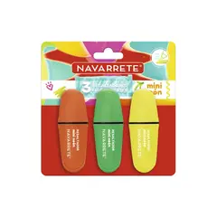 GENERICO - RESALTADOR MINI NEON ESTUCHE X 3UNID
