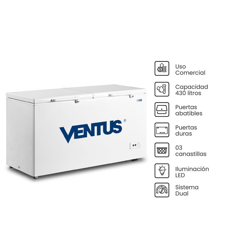 Congeladora 430L CTV-430 Doble tapa dura Blanco