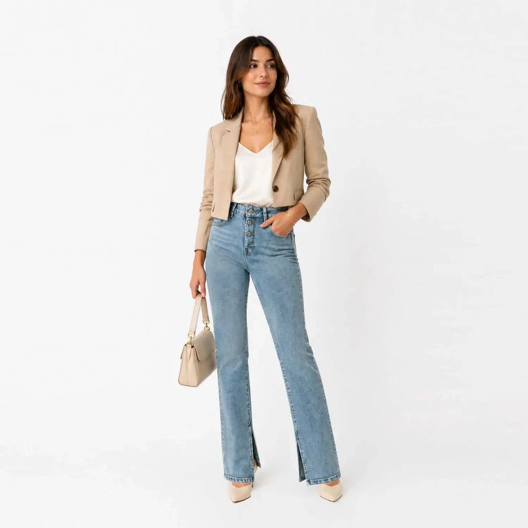 JEAN STRAIGHT PARA MUJER COTTONS JEANS KATHE TALL