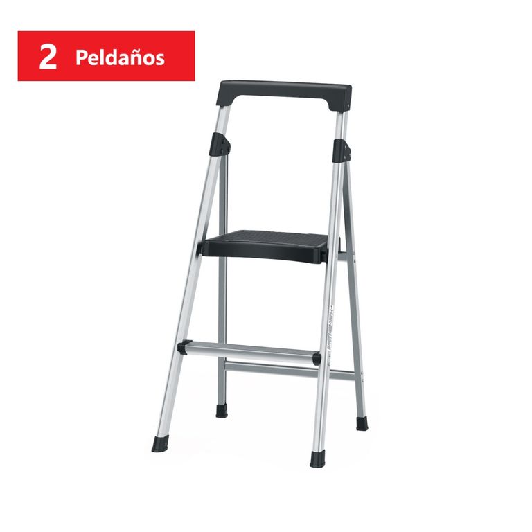 Escalera Tubular Plegable 2 Peldaños Soporta 150 kg