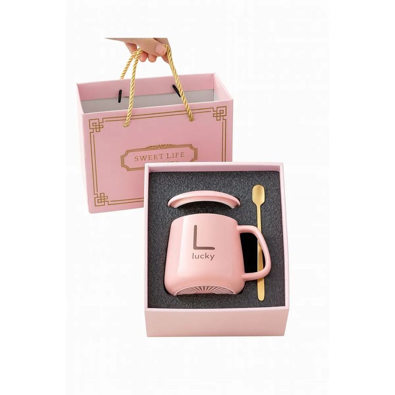 Taza Mug + Calentador Electrico de Bebidas - Rosado
