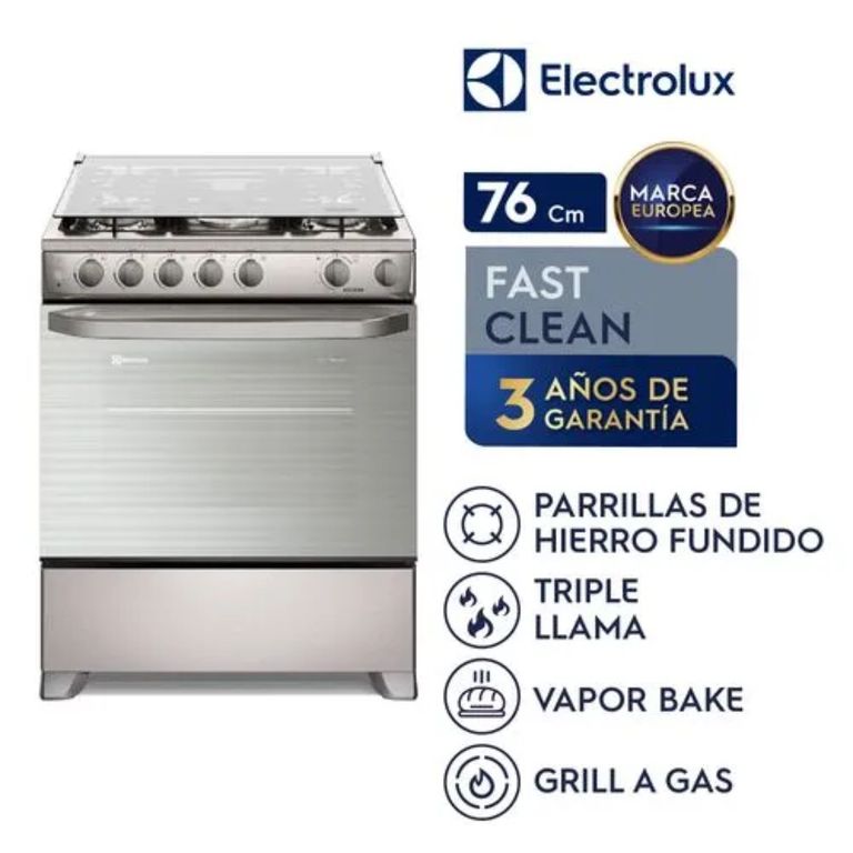 Cocina 5 hornillas 76 cm Inox FE5LMR