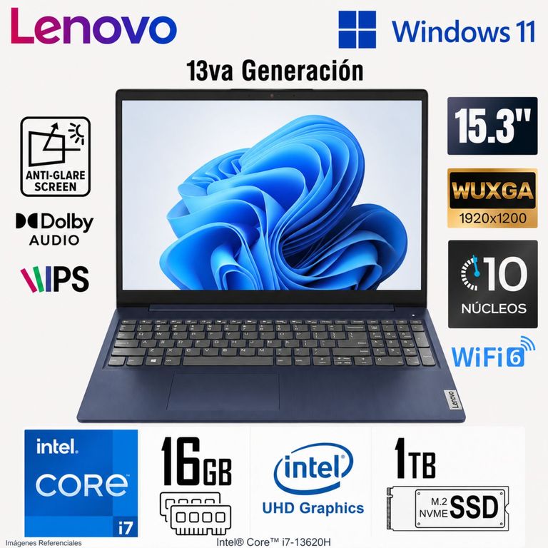 Laptop IdeaPad Slim 3 15IRH10 Intel Core i5-13420H 16GB RAM 512GB SSD 15.3" WUXGA Windows 11