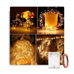 GENERICO - Luces De Hadas Con Pilas Luces 5mts set x 2 unidades color calidad