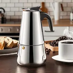 INSPIRA MARKET - Cafetera Italiana Espresso de Acero