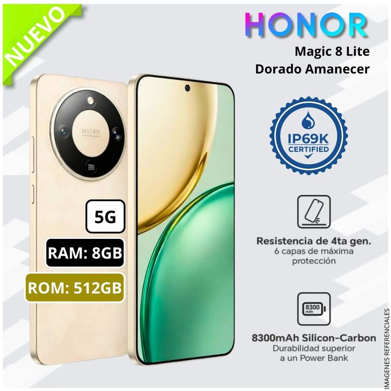 Celular Smartphone Magic 8 LITE 5G 8GB RAM 512GB SSD DORADO AMANECER