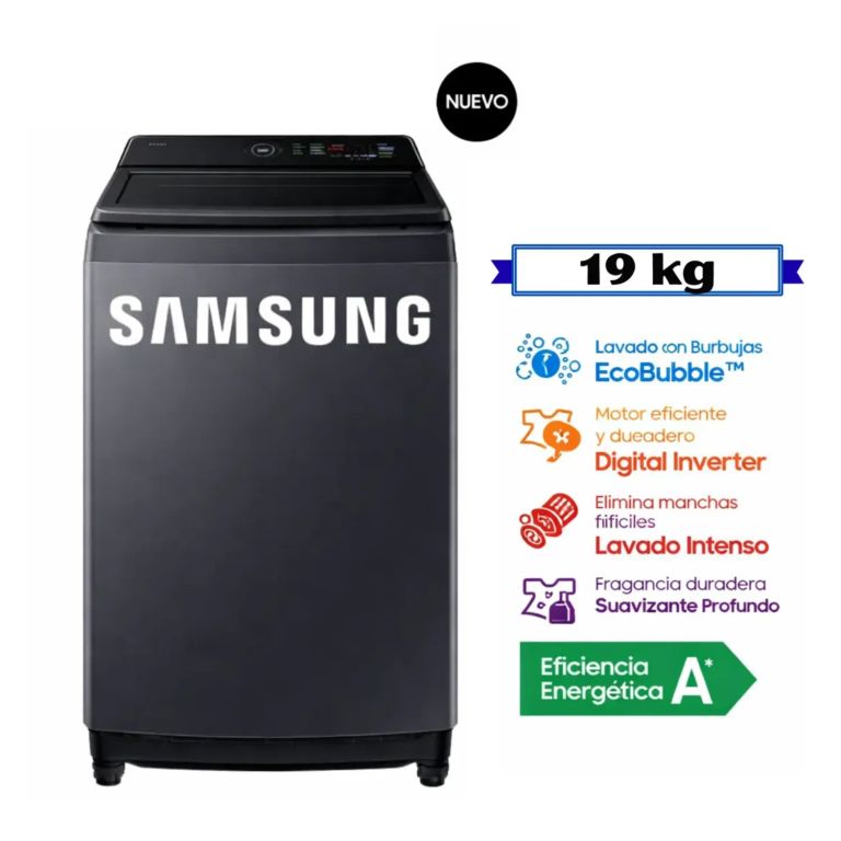 Lavadora 19KG EcoBubble WA40F19E7CPE Gris Grafito