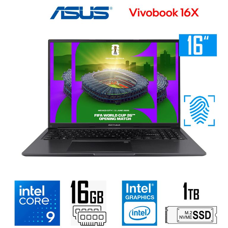 Laptop Vivobook 16X Intel Core 9-270H Intel Graphics 16gb Ram 1tb Ssd 16″ WUXGA