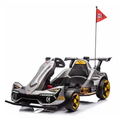 OEM - Go Kart Eléctrico Infantil Eléctrico 24V 14Ah Control Remoto, Asiento de Cuero, Luces LED y USB