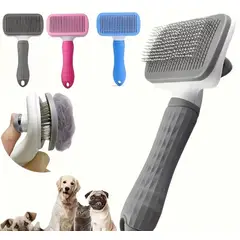 GENERICO - Peine Cepillo Quita Pelusa con Expulsador PREMIUM Celeste Gato y Perro