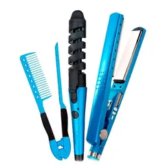 SM - Trio Nano Plancha Alisador Tenaza Rizador Ondulador Peineta
