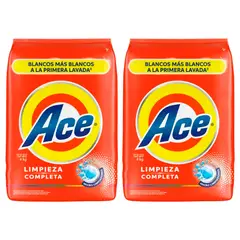 ACE - Pack x2 Detergente en Polvo Limpieza Completa 4kg