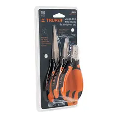 Truper - Juego de 3 mini pinzas mango Comfort Grip, cod 18215