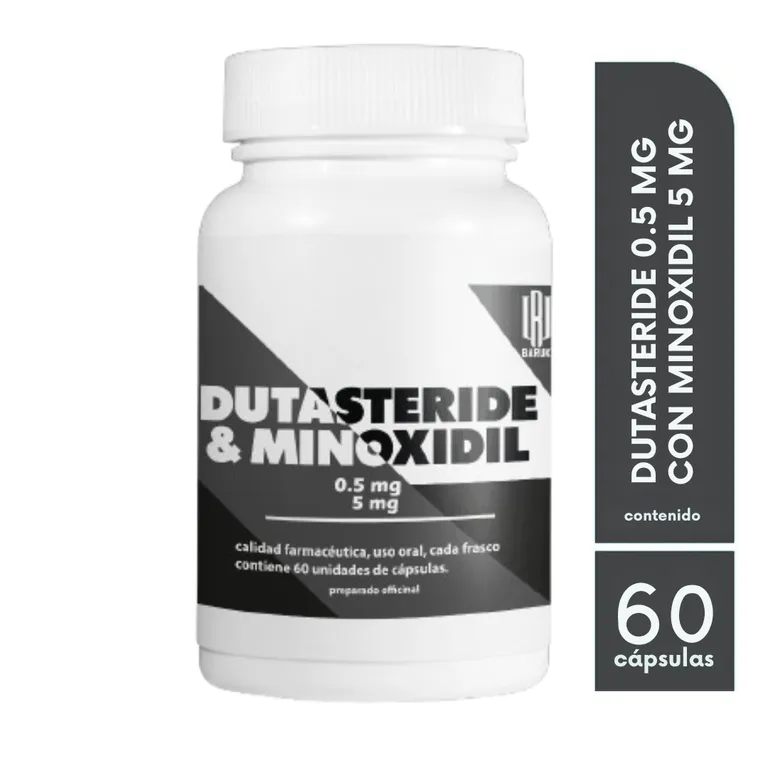 Mix Dutasteride 0.5mg & Minoxidil 5mg 60 capsulas - Tratamiento Anticaída Avanzado