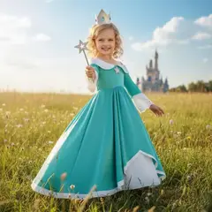 ARELYS - Vestido Disfraz Princesa Rosalina Talla 10 + Varita y Corona