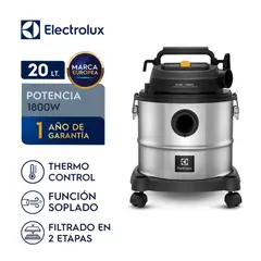 Electrolux - Aspiradora Agua y Polvo 1800W 20L con ThermoControl y Función Soplado Inox GT20I