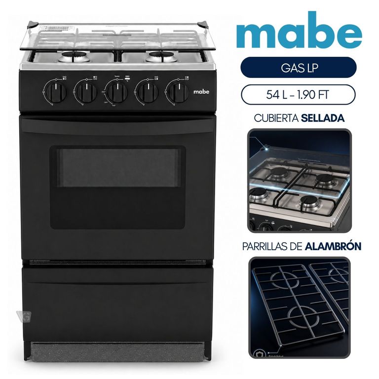 Cocina de Piso a Gas 51 cm Negro EMP2000AN0