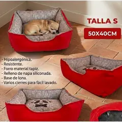 GENERICO - Cama para Perros Talla S (50 x 40 cm) - Rojo