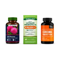 LIMA NATURALS - Pack Probiótico 25B + Silimarina + Cúrcuma Cápsulas