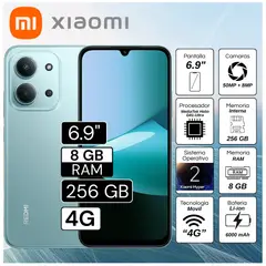 XIAOMI - Celular Redmi 15C 6.9" Pulg. 8GB RAM 256GB HyperOS 2 - Verde Menta