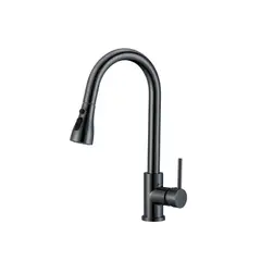 FRATELLI - Mezcladora Monocomando de Acero Inoxidable 3 Funciones - Gun Grey - / Satinado