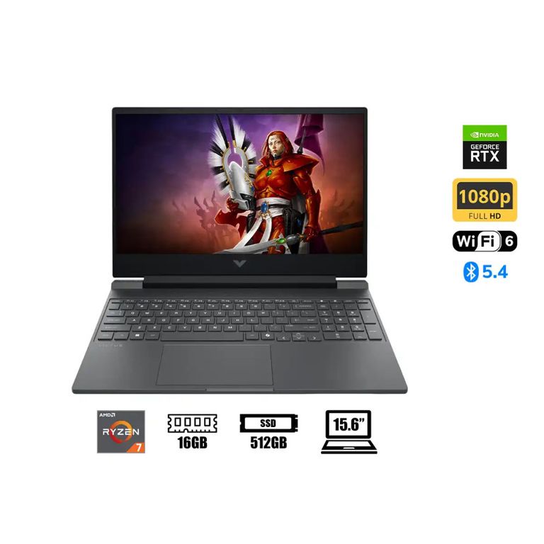 Laptop Victus 15 Ryzen 7 7445HS 16GB 512GB RTX 4050 15.6 Windows 11 Pro