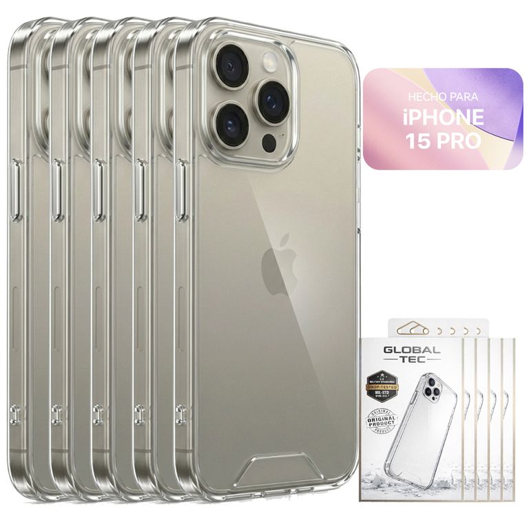 Combo 5 Space Case Transparente Para iPhone 15 Pro