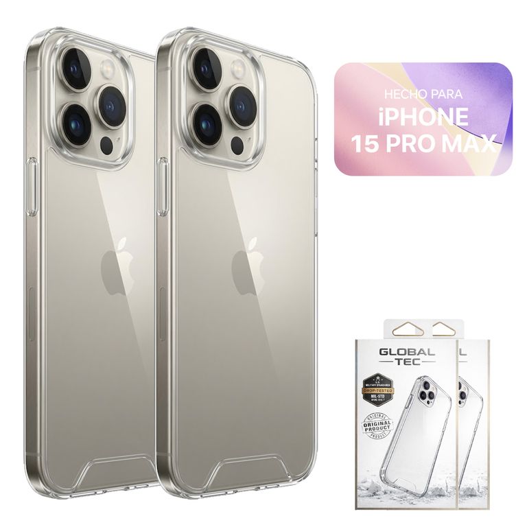 Combo 2 Space Case Transparente Para iPhone 15 Pro Max