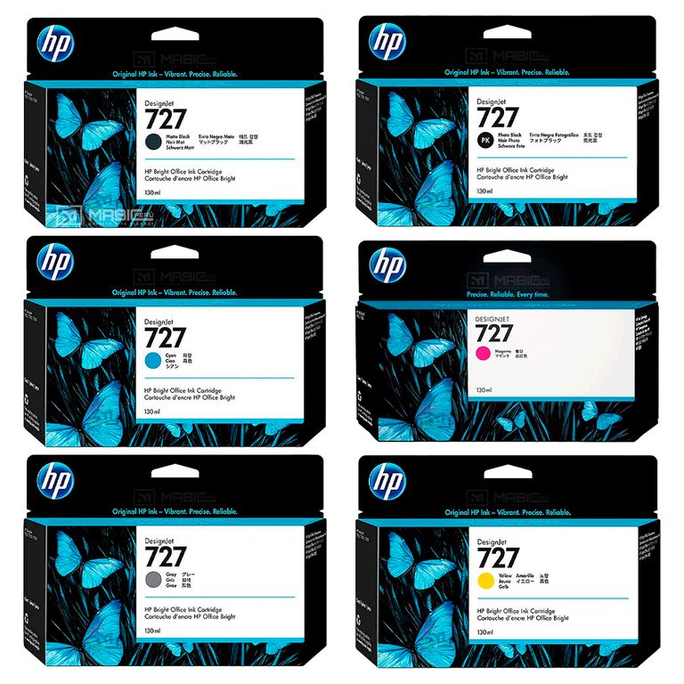 Kit Tinta 727 DesignJet T2500, T930 Original - 130ml