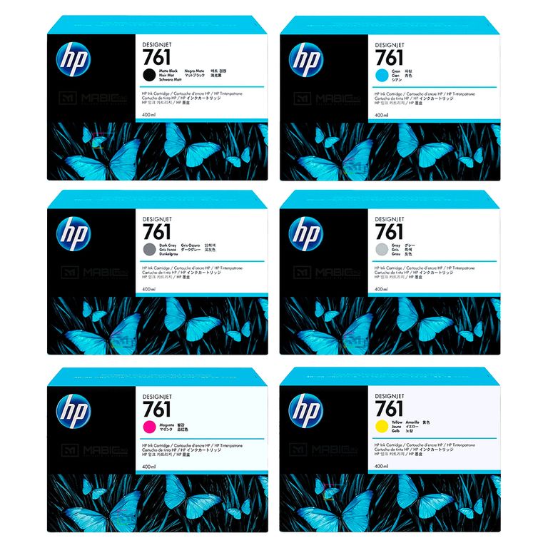 Kit Tinta 761 Designjet Z6810, Z6200 Original - 400ml