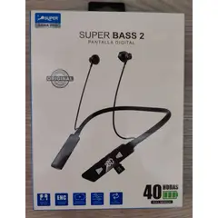 SUPER - Audífonos Bluetooth (Bicicleta o motO) Bass 2 con Mini Pantalla Led + 40 horas