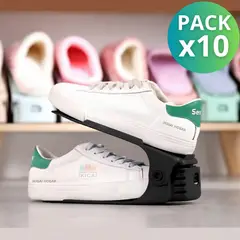 GENERICO - Set Completo x 10 Organizadores Ajustables De Zapatos Color Negro