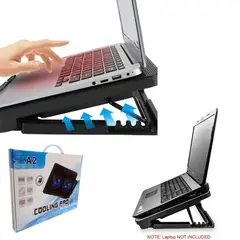 GENERICO - COOLER 2 VENTILADORES PARA LAPTOP BASE ENFRIADORA SOPORTA HASTA 17"