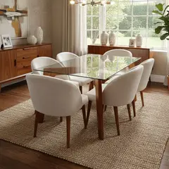 AMBIHOME - Juego de Comedor Kristan 6 sillas color Natural de AMBIENTA HOME