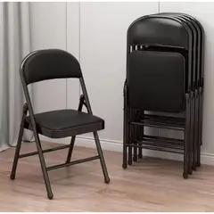 GENERICO - Silla Plegable Acolchada Resistente Compacta Estructura Metálica Color Negro ZZ-437