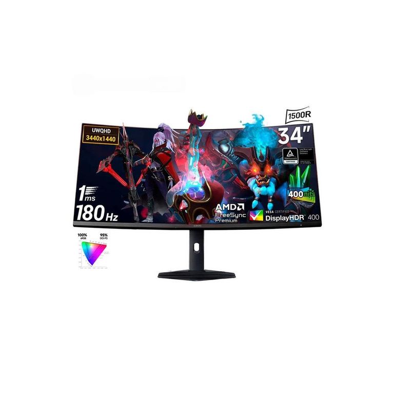 Monitor ULTRAWIDE Curvo 34 180hz 2K Freesync