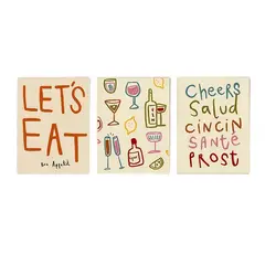 VATYERTY - Set of 3 Lienzos Coloridos Cheers Para Comedor Retro