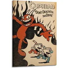 VATYERTY - Póster De Videojuego Cuphead, Lienzo Decorativo Sin Marco