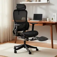 KOMSUM - Silla Ergonomica de Oficina Gerencial Paris Negro con Posapies