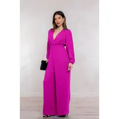 ARMA TU LOOK - ENTERIZO VALERIA ESCOTE V MANGA LARGA PANTALON PALAZZO