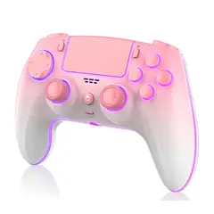 SEISA - Mando Joystick Compatible Ps4 Ps3 Switch Android Pc Recargable Rosa