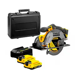 STANLEY - Sierra Circular 7 14 20 V Fatmax SBC550D2K 2 Bateria