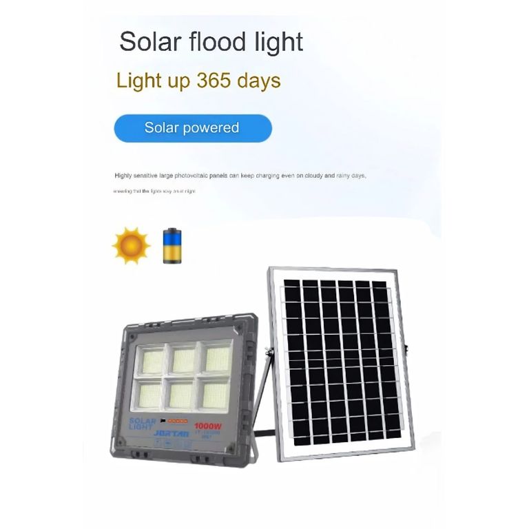 Lámpara Solar LED 1000W XM Alta Iluminación 14000 Lúmenes Exterior con Control Remoto