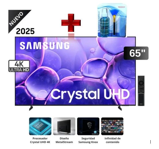 Televisor 65” Crystal 4K 65U8000F 2025 + kit de limpieza