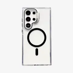 GENERICO - Case Samsung S25 Ultra con Parante de Camara Transparente con Magsafe Negro