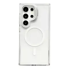 GENERICO - Case Samsung S25 Ultra con Parante de Camara Transparente con Magsafe Blanco