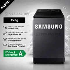 SAMSUNG - Lavadora 15Kg EcoBubble WA40F15E4CPE Gris Grafito - Modelo Nuevo