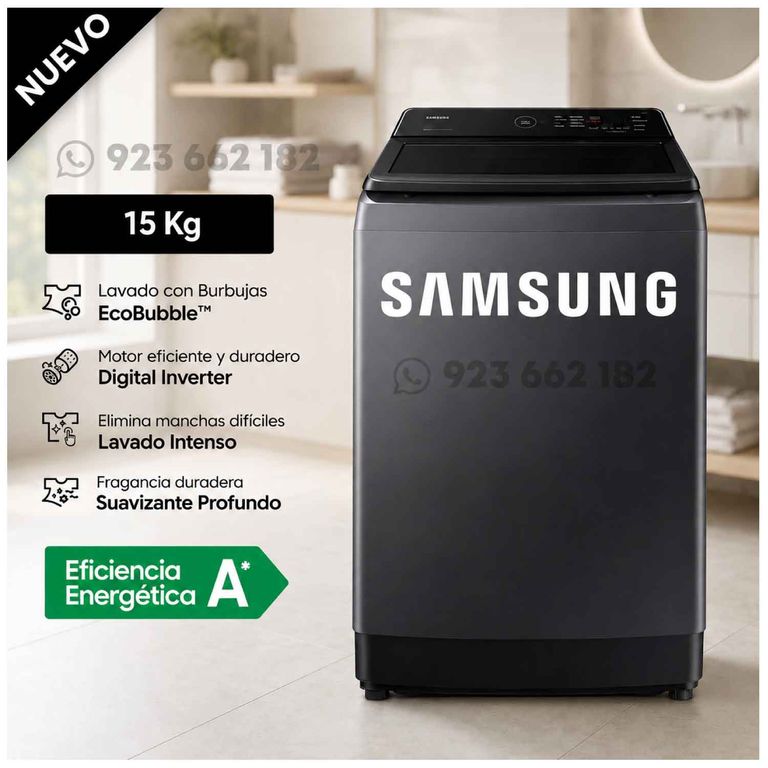 Lavadora 15Kg EcoBubble WA40F15E4CPE Gris Grafito - Modelo Nuevo